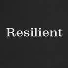 Black tote bag with 'Resilient' text on a white background