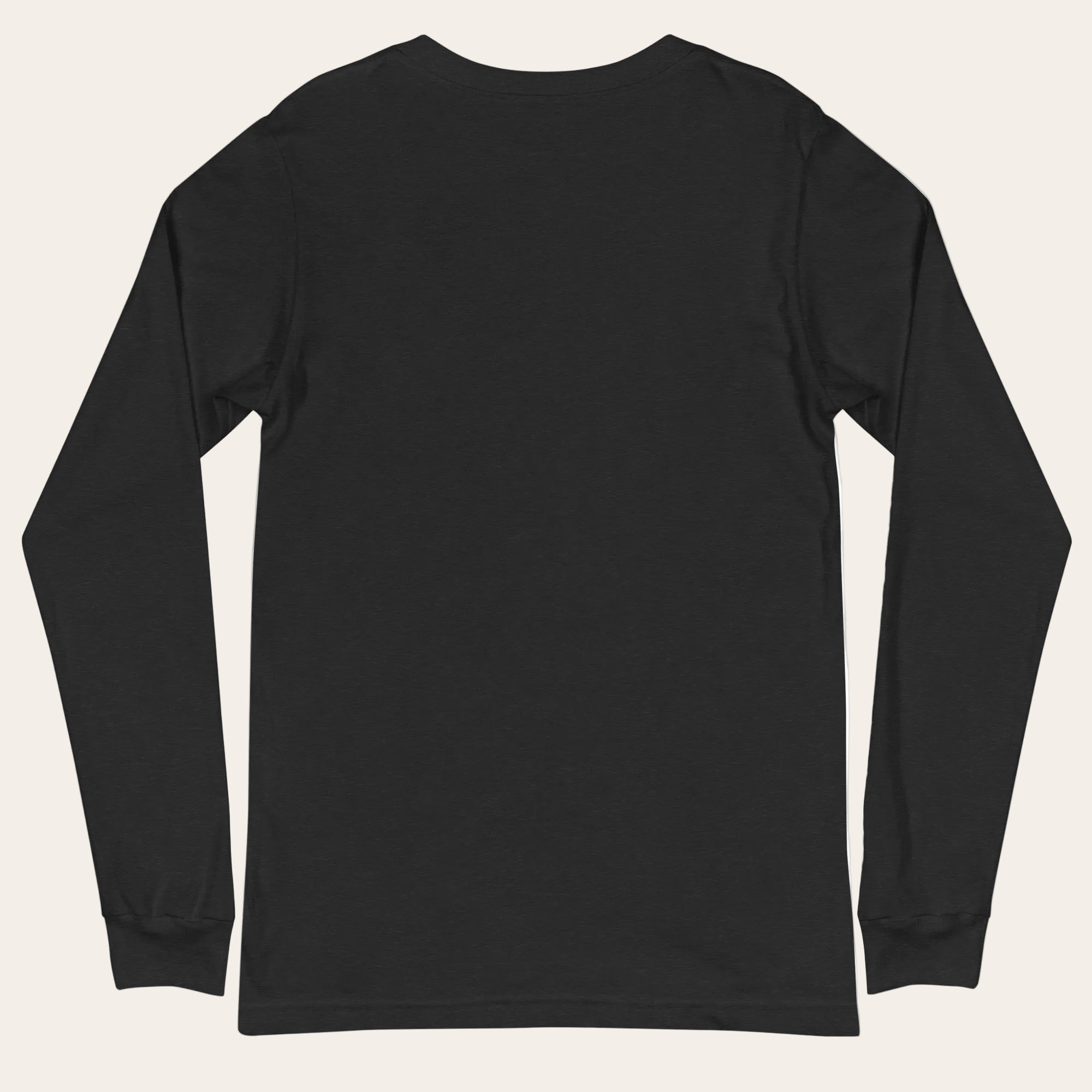 Black long-sleeve shirt on a white background