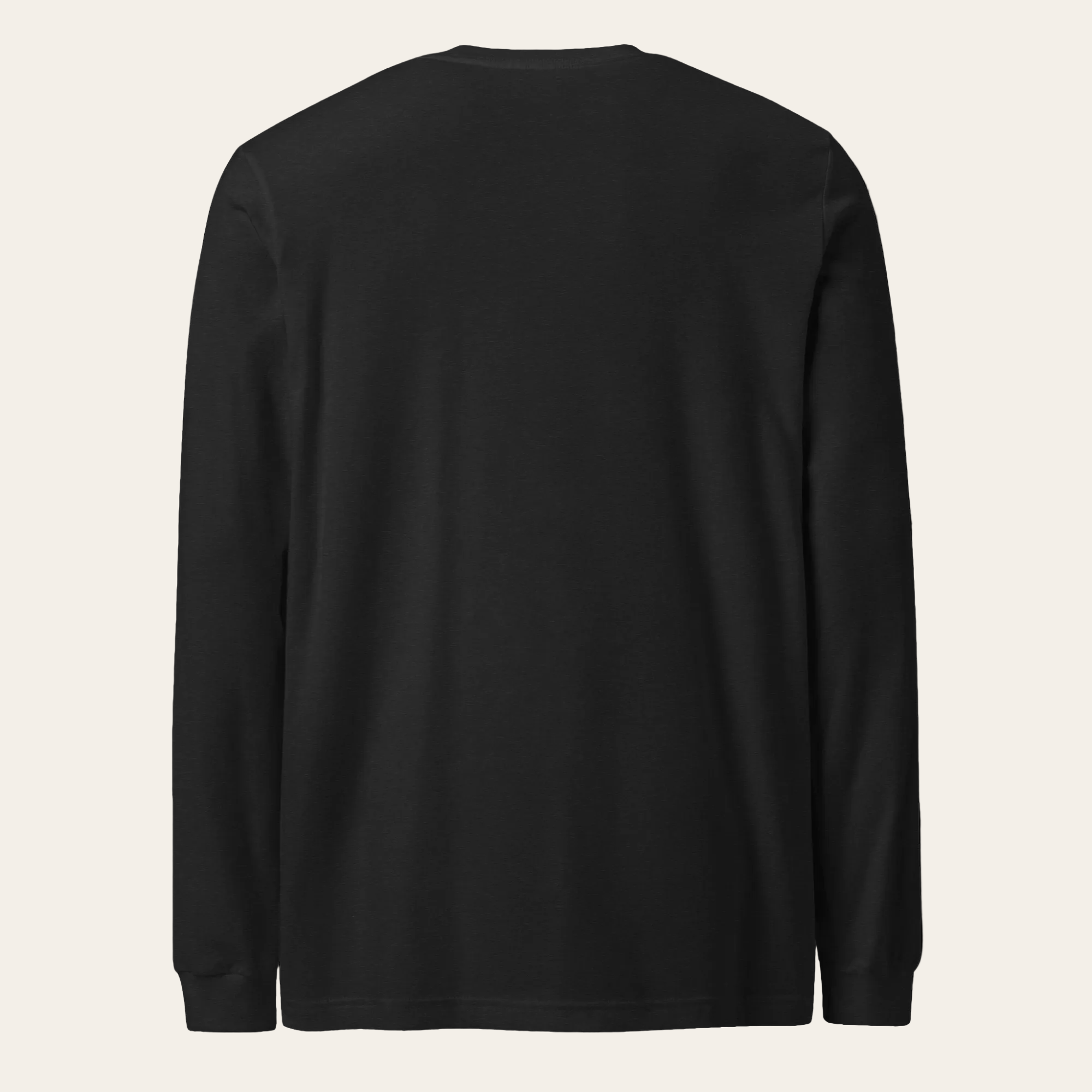 Black long-sleeve shirt on a white background