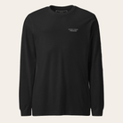 Dark gray long-sleeve shirt with palm tree and dog graphic on a white background