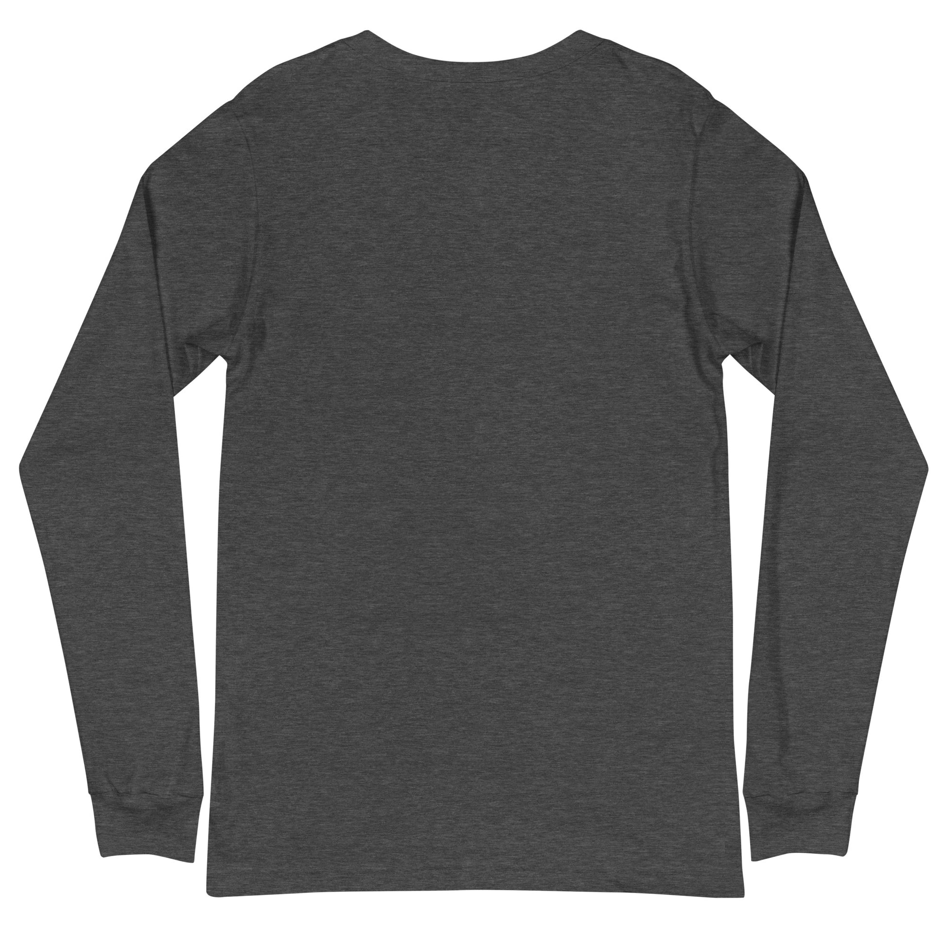Dark gray long-sleeve shirt on a white background