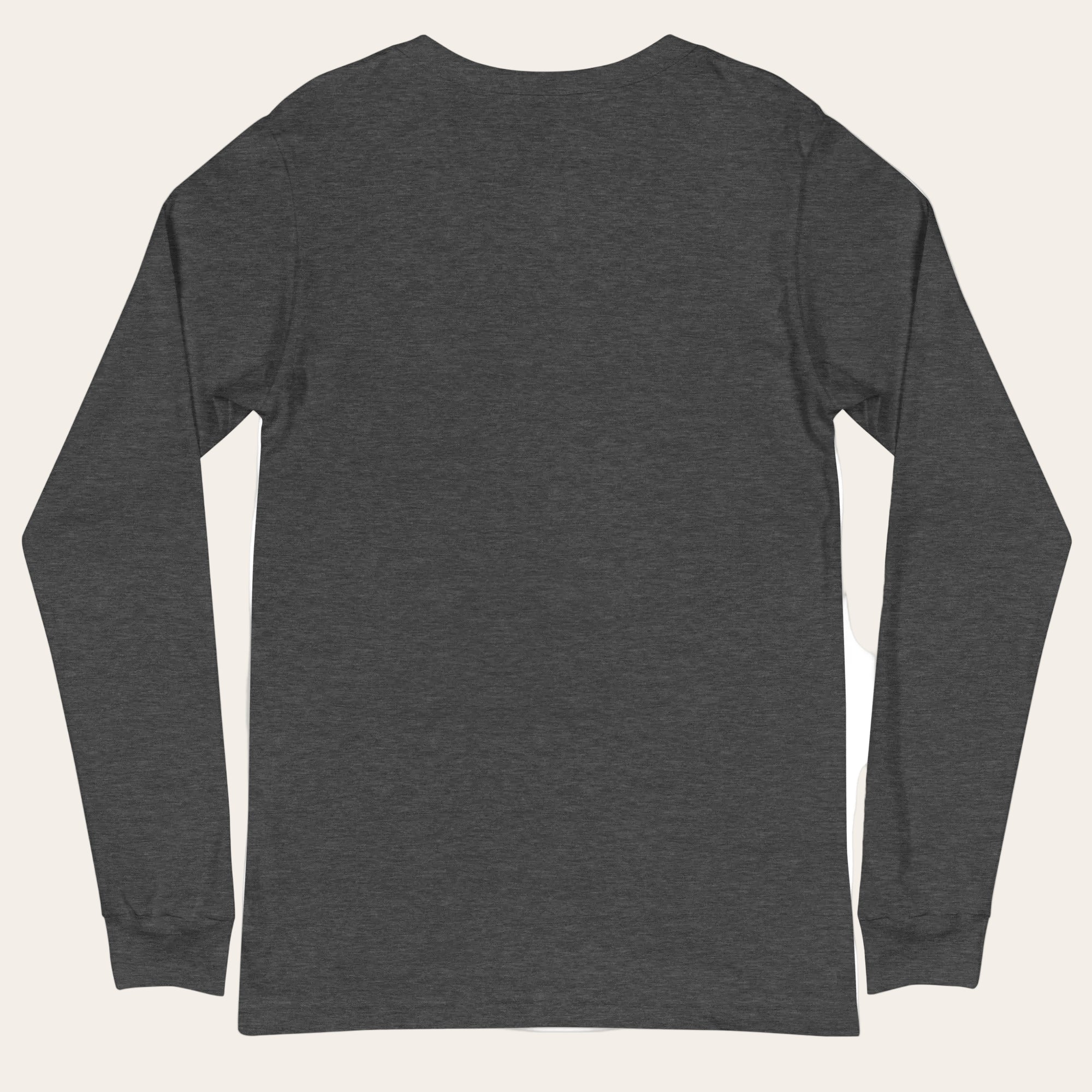 Dark gray long-sleeve shirt on a white background