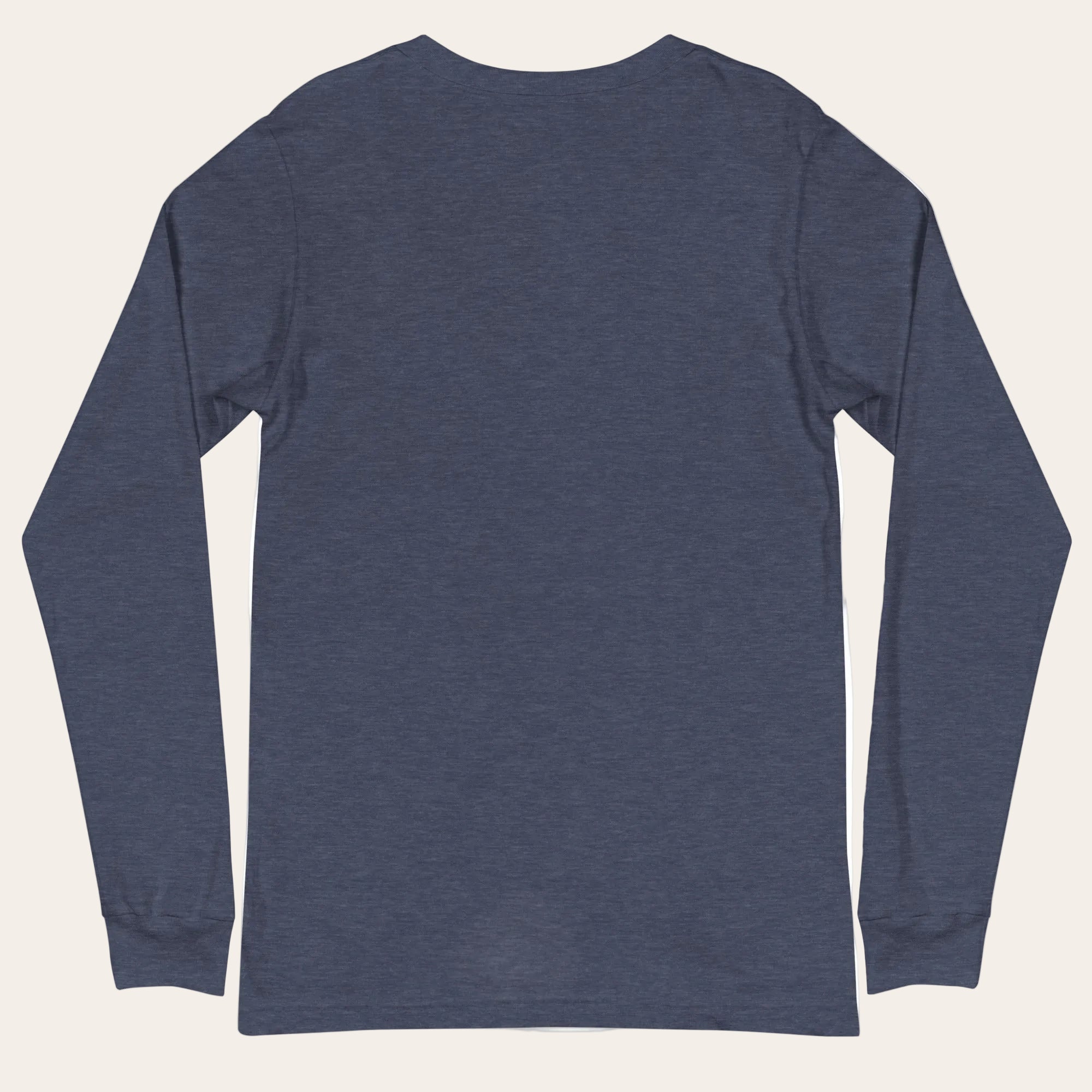 Blue long-sleeve shirt on a white background