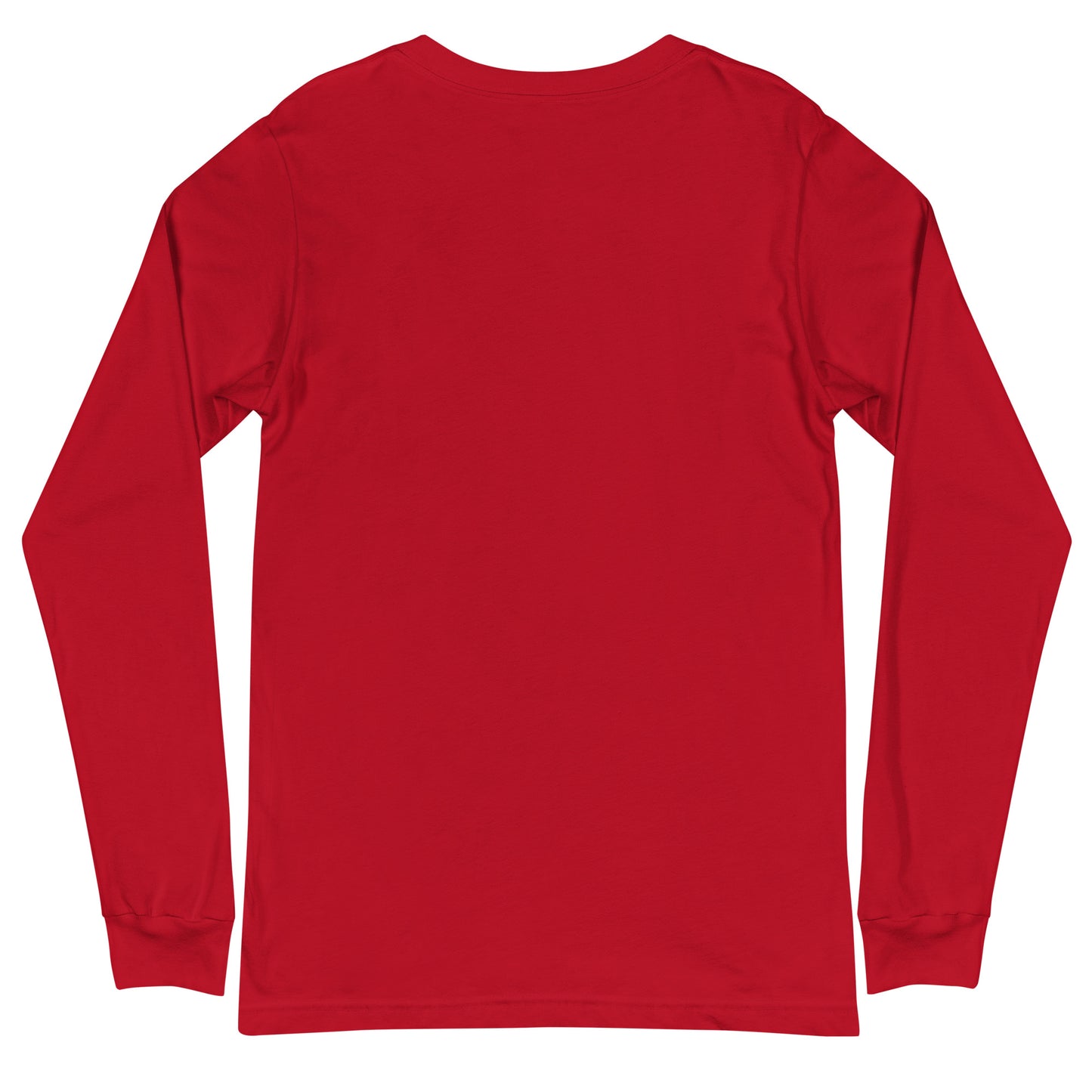 Red long-sleeve shirt on a white background