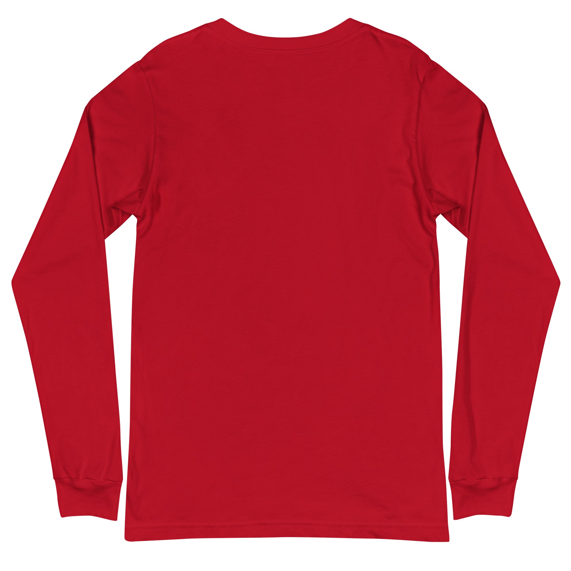 Red long-sleeve shirt on a white background
