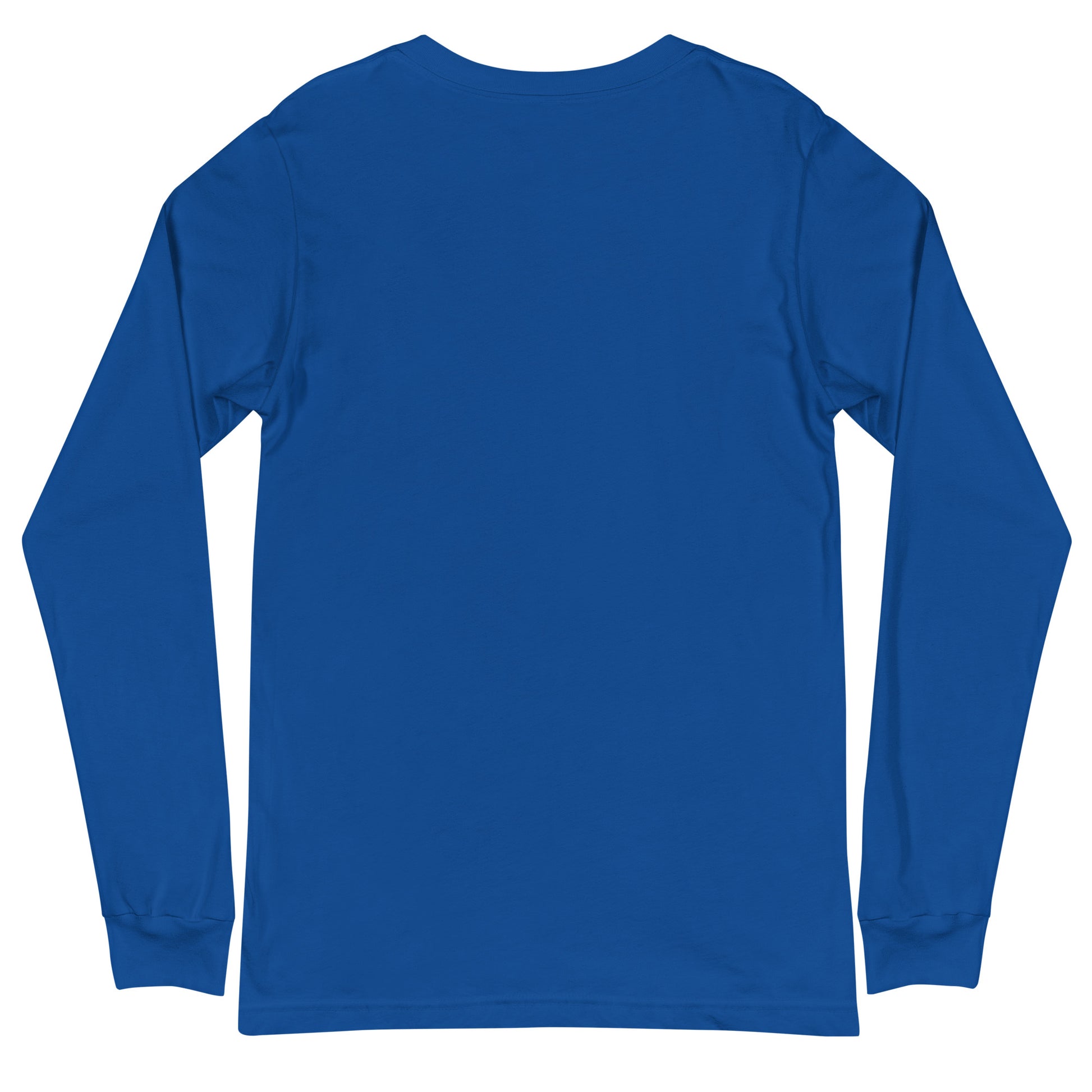 Blue long-sleeve shirt on a white background