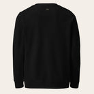 Black sweatshirt with 'root' logo on the back against a white background