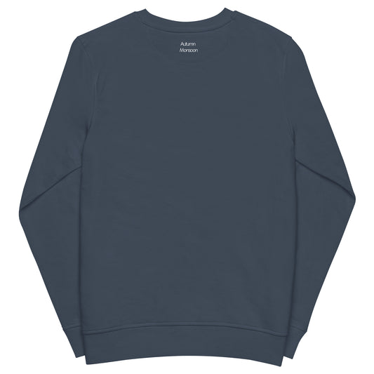 Navy blue sweatshirt on a white background