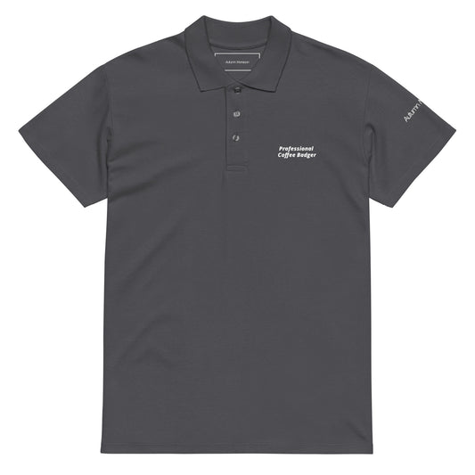 Professional Coffee Badger Unisex Premium Polo Mouse Grey