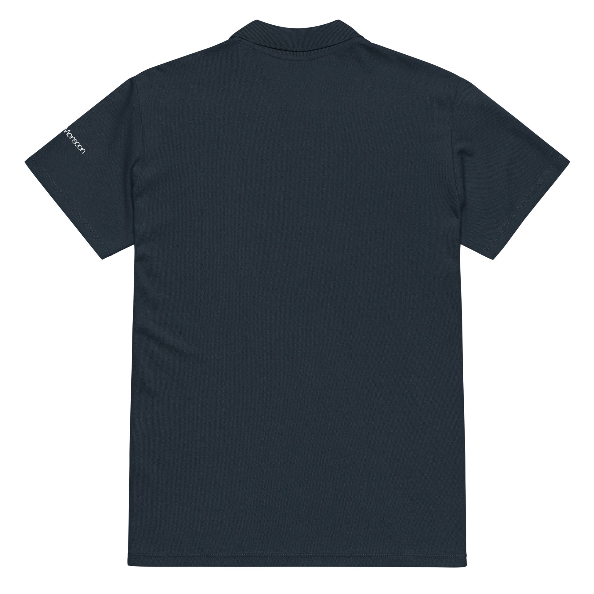 Navy blue polo shirt back