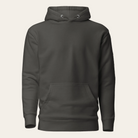 Dark gray hoodie on a white background