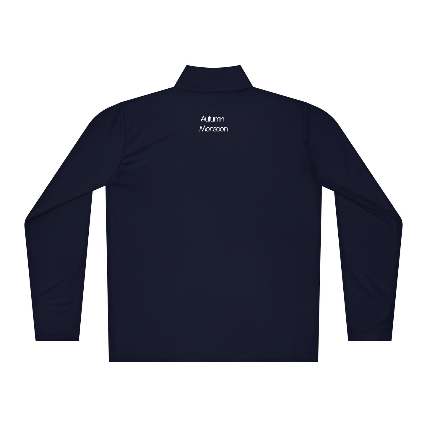 Navy long-sleeve shirt with 'Autumn Mountain' logo on a white background