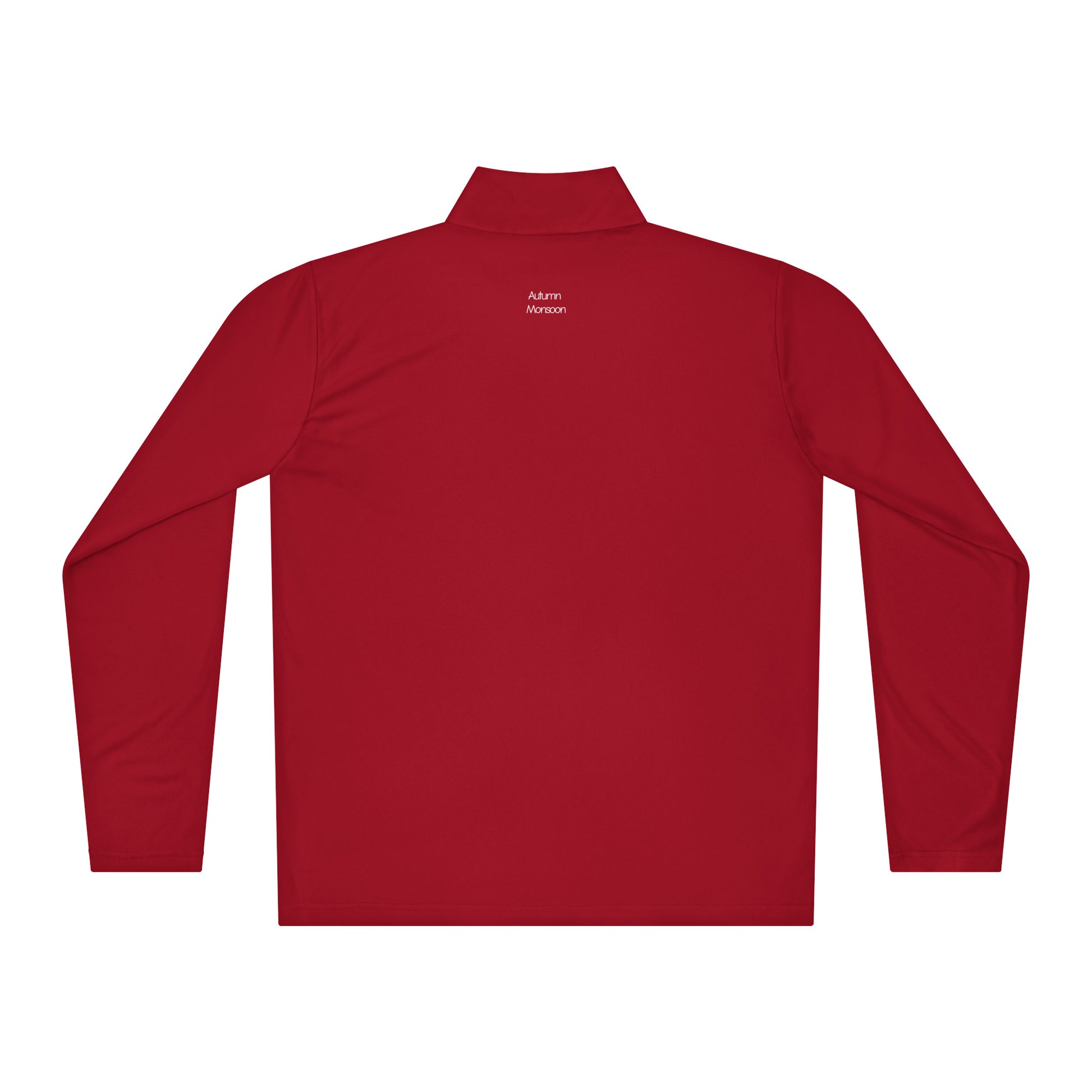 Red long-sleeve shirt with a brand logo on the chest against a white background