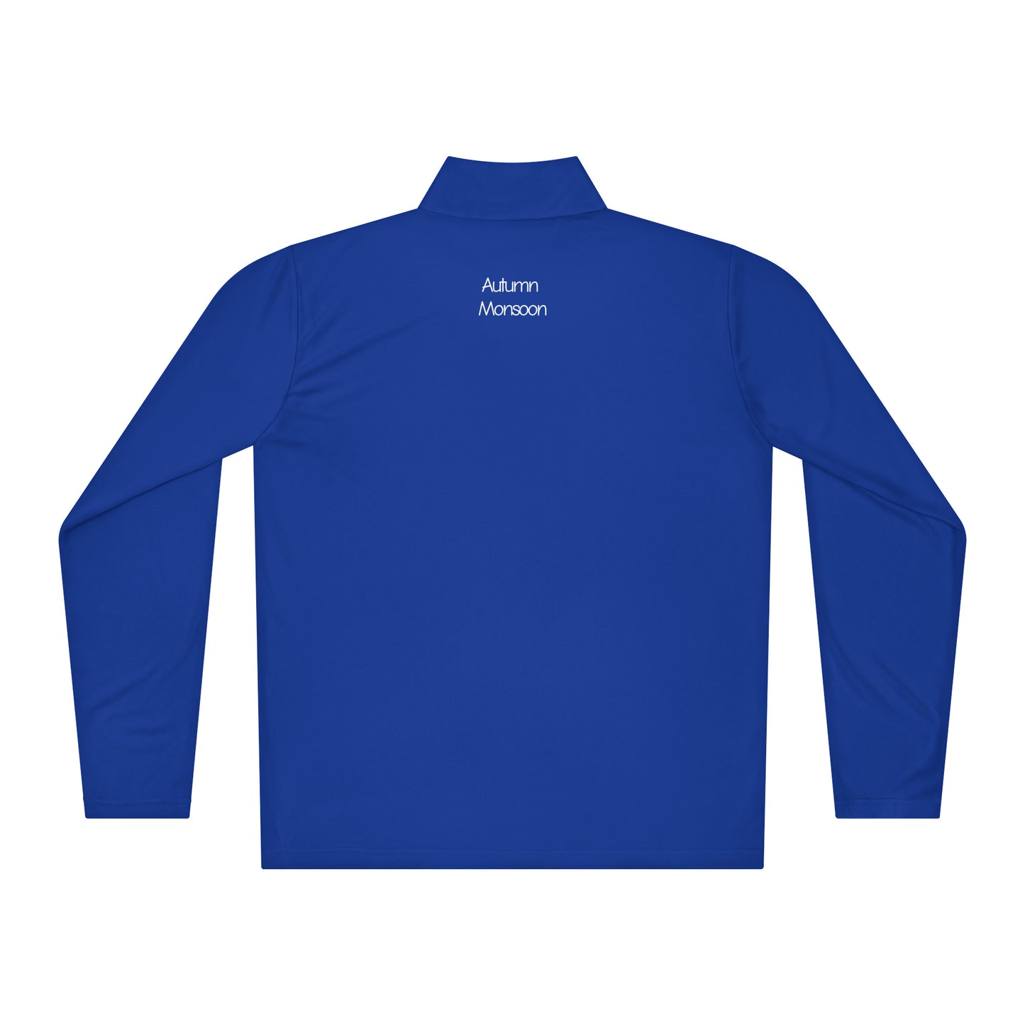 Blue long-sleeve shirt with 'Autumn Mountain' branding on a white background