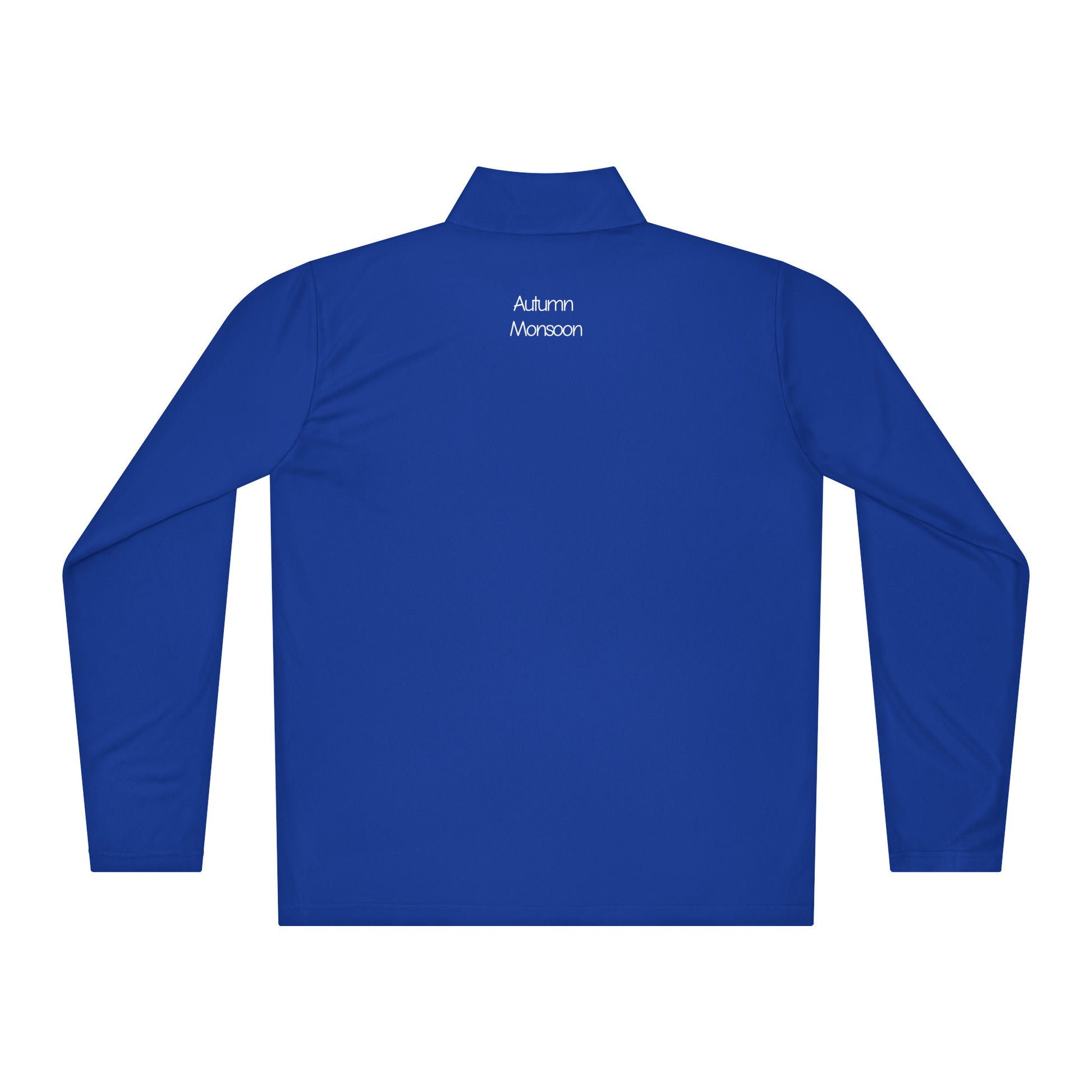 Blue long-sleeve shirt with 'Autumn Mountain' branding on a white background
