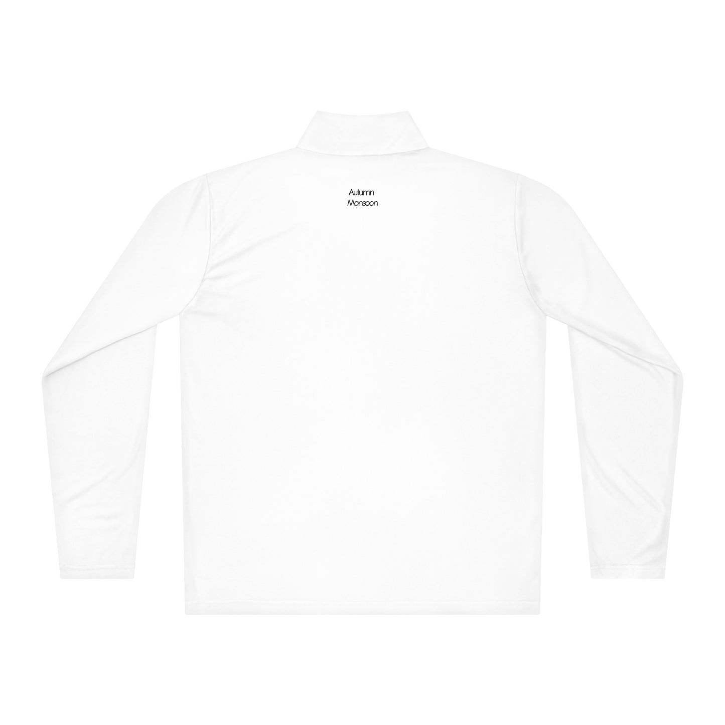 White long-sleeve crop top with brand logo on a white background